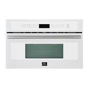 FORNO Oliena 30-Inch Built-In Microwave Oven, 1.6 Cu. Ft., White with Stainless Steel Handles (Model FMWDR3093-30WHT)