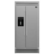 Forno Salerno 36-Inch Side-by-Side Refrigerator, Stainless Steel with External Water and Ice Dispenser and Trim Kit (Model FFRBI1844-40SG)