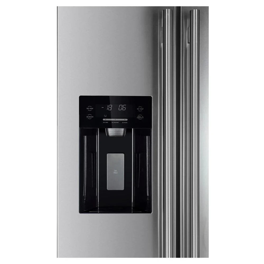 Forno Salerno 36-Inch Side-by-Side Refrigerator, Stainless Steel with External Water and Ice Dispenser and Trim Kit (Model FFRBI1844-40SG)