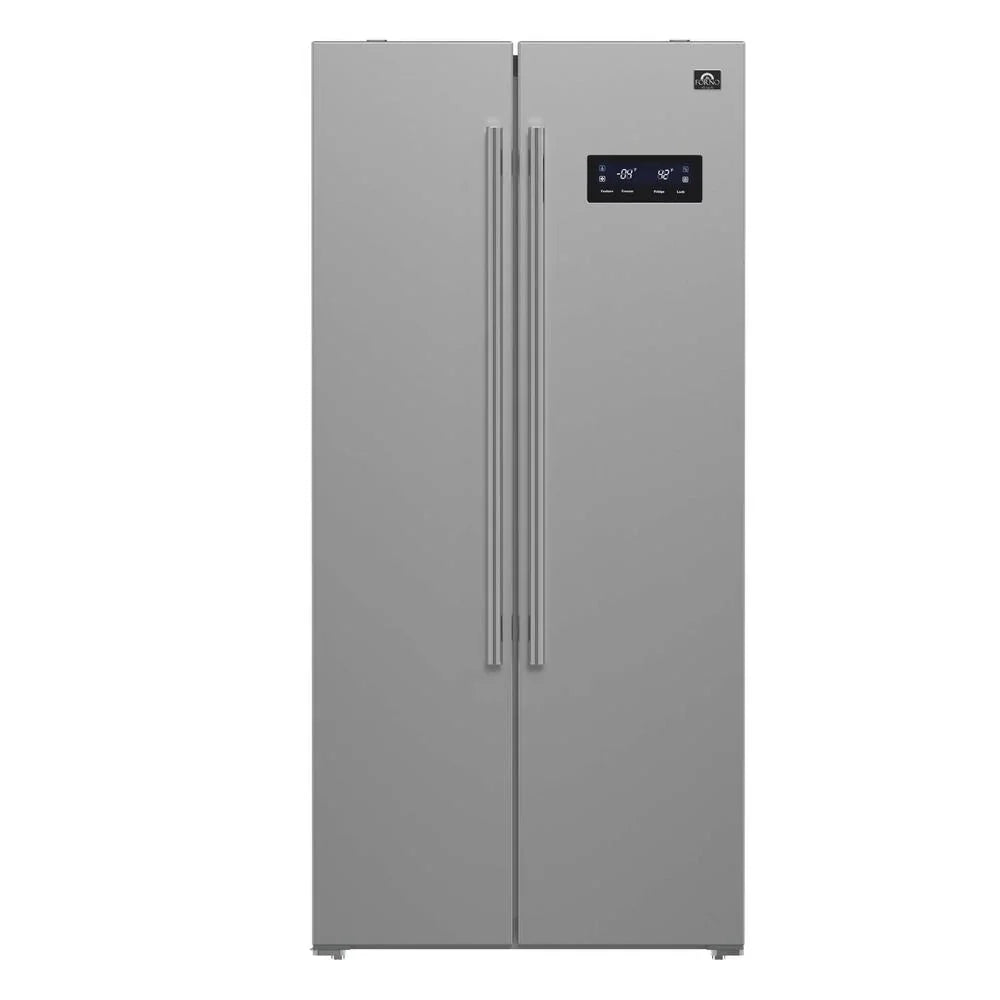 Forno Salerno 33-Inch Counter-Depth Side-by-Side Refrigerator, 15.6 cu. ft., Stainless Steel (FFRBI1805-33SB)