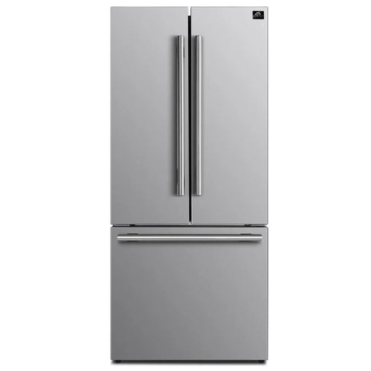 Forno Gallipoli 31-Inch French Door Refrigerator, 17.5 Cu. Ft., Stainless Steel with Internal Ice Maker (Model FFFFD1974-31SB)