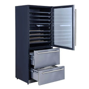Forno Capraia 30-Inch Dual-Zone Wine Cellar, 144-Bottle Capacity, 6.25 Cu. Ft. (FWCDR6661-30S)
