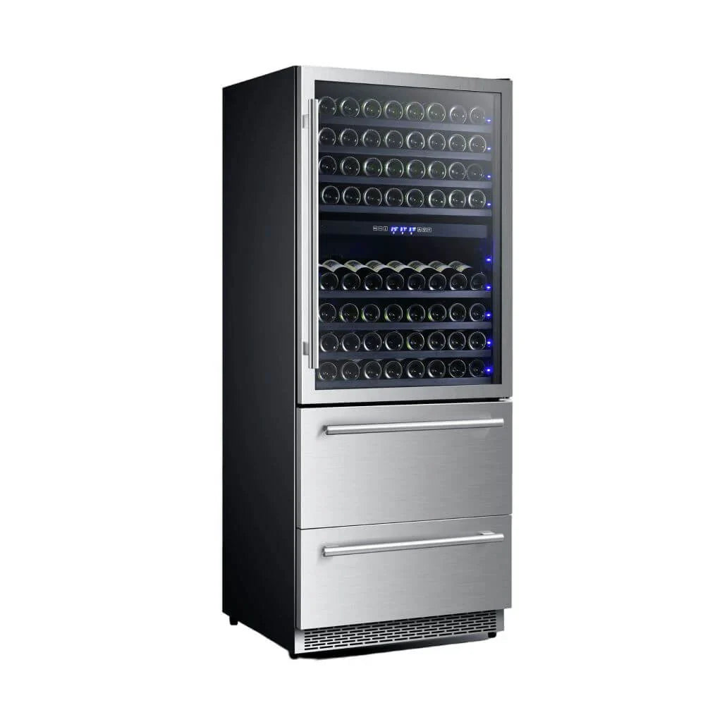 Forno Capraia 30-Inch Dual-Zone Wine Cellar, 144-Bottle Capacity, 6.25 Cu. Ft. (FWCDR6661-30S)