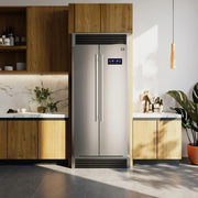 Forno Salerno 33-Inch Side-by-Side Refrigerator, Stainless Steel with Decorative Grill Trim Kit (FFRBI1805-37SG)