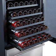 Forno Azienda 24-Inch Dual-Zone Wine Cellar, 108-Bottle Capacity, 6.25 Cu. Ft. (FWCDR6628-24S)