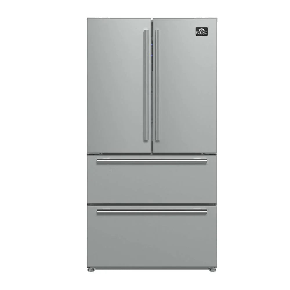 Forno Moena 36-Inch Counter-Depth French Door Refrigerator, 19 cu. ft., Stainless Steel (FFRBI1820-36SB)