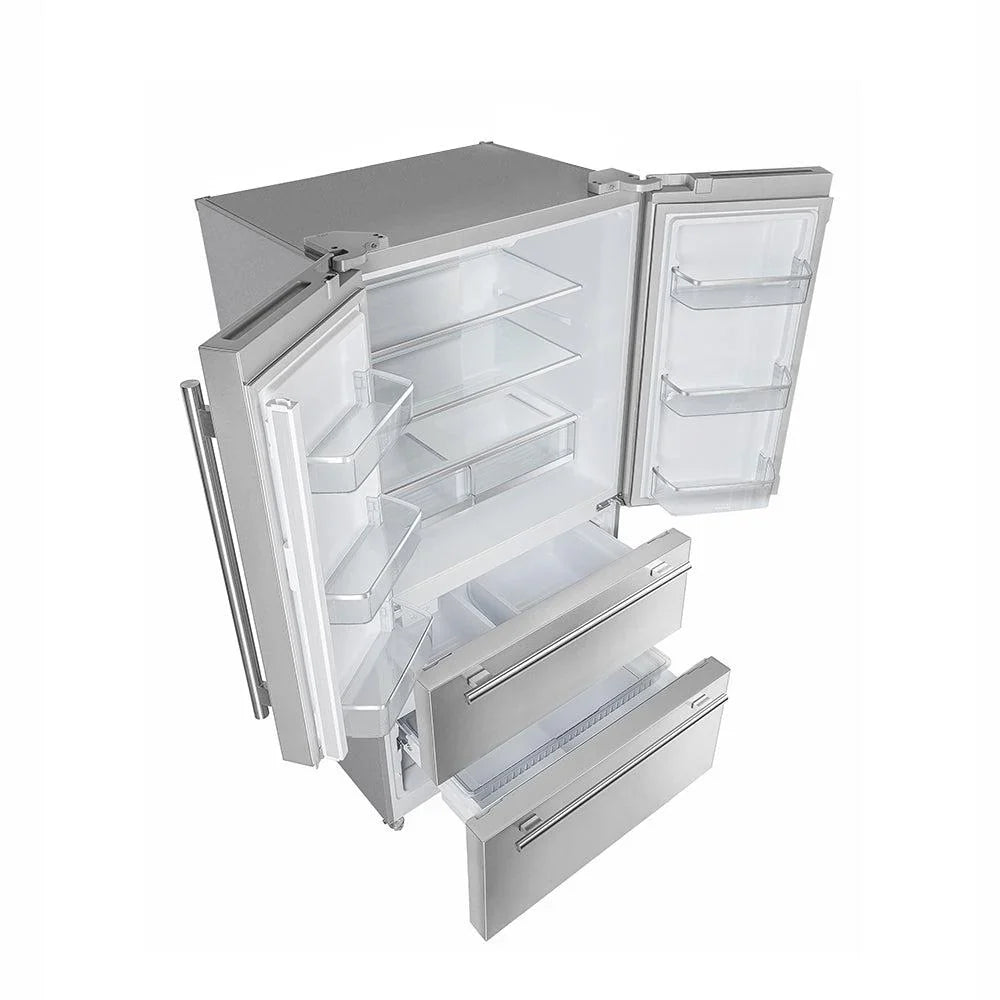 Forno Moena 36-Inch Counter-Depth French Door Refrigerator, 19 cu. ft., Stainless Steel (FFRBI1820-36SB)