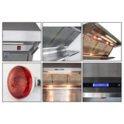 Forno Savona 48-Inch Wall-Mounted Range Hood with Backsplash and Red Warming Light, Stainless Steel – Model FRHWM5029-48HB