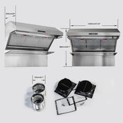 Forno Savona 48-Inch Wall-Mounted Range Hood with Backsplash and Red Warming Light, Stainless Steel – Model FRHWM5029-48HB