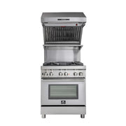 Forno Savona 30-Inch Wall-Mounted Range Hood with Backsplash, Shelf, and Red Warming Light – Model FRHWM5029-30HB