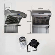 Forno Savona 30-Inch Wall-Mounted Range Hood with Backsplash, Shelf, and Red Warming Light – Model FRHWM5029-30HB