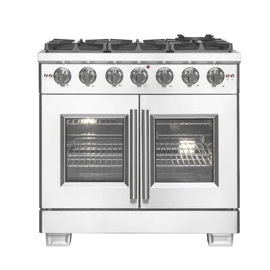 Forno Capriasca 36-Inch Freestanding All-Gas Range with French Door, 5.36 cu. ft. Oven, Stainless Steel (Model FFSGS6460-36)