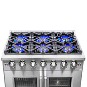 Forno Capriasca 36-Inch Freestanding All-Gas Range with French Door, 5.36 cu. ft. Oven, Stainless Steel (Model FFSGS6460-36)