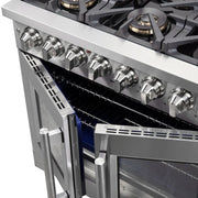 Forno Capriasca 36-Inch Freestanding Dual Fuel Range with French Door, 5.36 cu. ft. Oven, Stainless Steel (Model FFSGS6387-36)