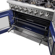 Forno Capriasca 36-Inch Freestanding Dual Fuel Range with French Door, 5.36 cu. ft. Oven, Stainless Steel (Model FFSGS6387-36)