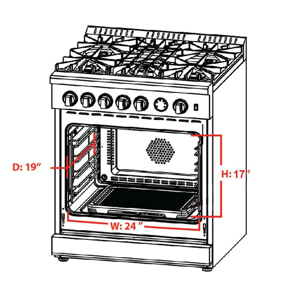 Forno Alta Qualita 30-Inch Freestanding Gas Range with Gas Cooktop and 4.62 cu. ft. Gas Oven in Stainless Steel (FFSGS6228-30S)