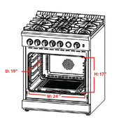 Forno Alta Qualita 30-Inch Freestanding Gas Range with Gas Cooktop and 4.62 cu. ft. Gas Oven in Stainless Steel (FFSGS6228-30S)