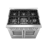Forno Galiano 36-Inch Freestanding All-Gas Range with 5.36 cu. ft. Oven and French Doors in Stainless Steel (FFSGS6444-36)