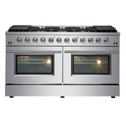 Forno Galiano 60-Inch Freestanding All-Gas Range with Double Gas Oven, 6.58 cu. ft., Stainless Steel with Gold Accents (FFSGS6244-60)