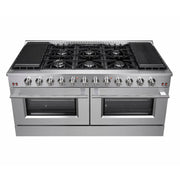 Forno Galiano 60-Inch Freestanding All-Gas Range with Double Gas Oven, 6.58 cu. ft., Stainless Steel with Gold Accents (FFSGS6244-60)