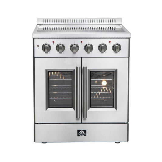 Forno Galiano 30-Inch Freestanding All-Electric Range with French Door Oven, 4.32 cu. ft., Stainless Steel (Model FFSEL6917-30)