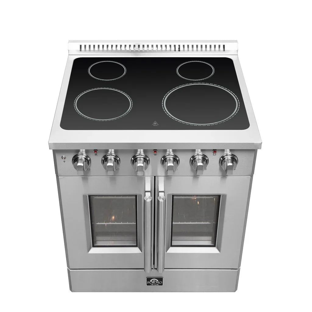 Forno Galiano 30-Inch Freestanding All-Electric Range with French Door Oven, 4.32 cu. ft., Stainless Steel (Model FFSEL6917-30)