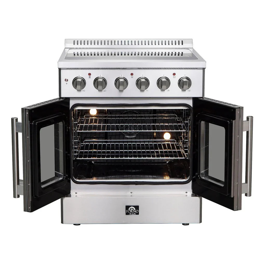 Forno Galiano 30-Inch Freestanding All-Electric Range with French Door Oven, 4.32 cu. ft., Stainless Steel (Model FFSEL6917-30)