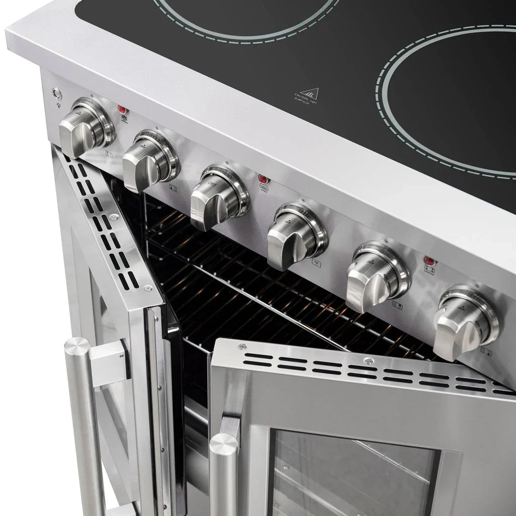 Forno Galiano 30-Inch Freestanding All-Electric Range with French Door Oven, 4.32 cu. ft., Stainless Steel (Model FFSEL6917-30)