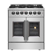 Forno Galiano 30-Inch Freestanding Dual Fuel Range with Gas Cooktop, Electric Oven, 4.32 Cu. Ft., Stainless Steel (FFSGS6356-30)