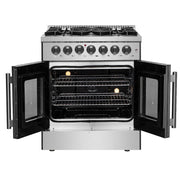 Forno Galiano 30-Inch Freestanding Dual Fuel Range with Gas Cooktop, Electric Oven, 4.32 Cu. Ft., Stainless Steel (FFSGS6356-30)