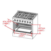 Forno Galiano 30-Inch Freestanding Dual Fuel Range with Gas Cooktop, Electric Oven, 4.32 Cu. Ft., Stainless Steel (FFSGS6356-30)