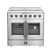 Forno Galiano 36-Inch Freestanding Electric Range with French Door Oven, 5.36 cu. ft., Stainless Steel (FFSEL6917-36)