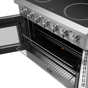 Forno Galiano 36-Inch Freestanding Electric Range with French Door Oven, 5.36 cu. ft., Stainless Steel (FFSEL6917-36)
