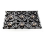 Forno Capriasca 36-Inch Freestanding Dual Fuel Range, 5.36 Cu. Ft., Stainless Steel (FFSGS6187-36)
