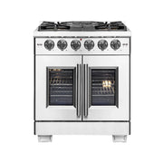 Forno Capriasca 30-Inch Freestanding All-Gas Range with French Door, 4.32 Cu. Ft., Stainless Steel (FFSGS6460-30)