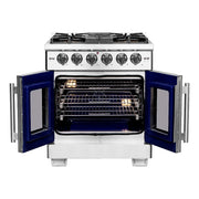 Forno Capriasca 30-Inch Freestanding All-Gas Range with French Door, 4.32 Cu. Ft., Stainless Steel (FFSGS6460-30)