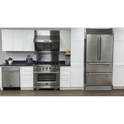 Forno Moena 36-Inch Counter-Depth French Door Refrigerator, 19 cu. ft., Stainless Steel with Decorative Grill Trim Kit (Model FFRBI1820-40SG)